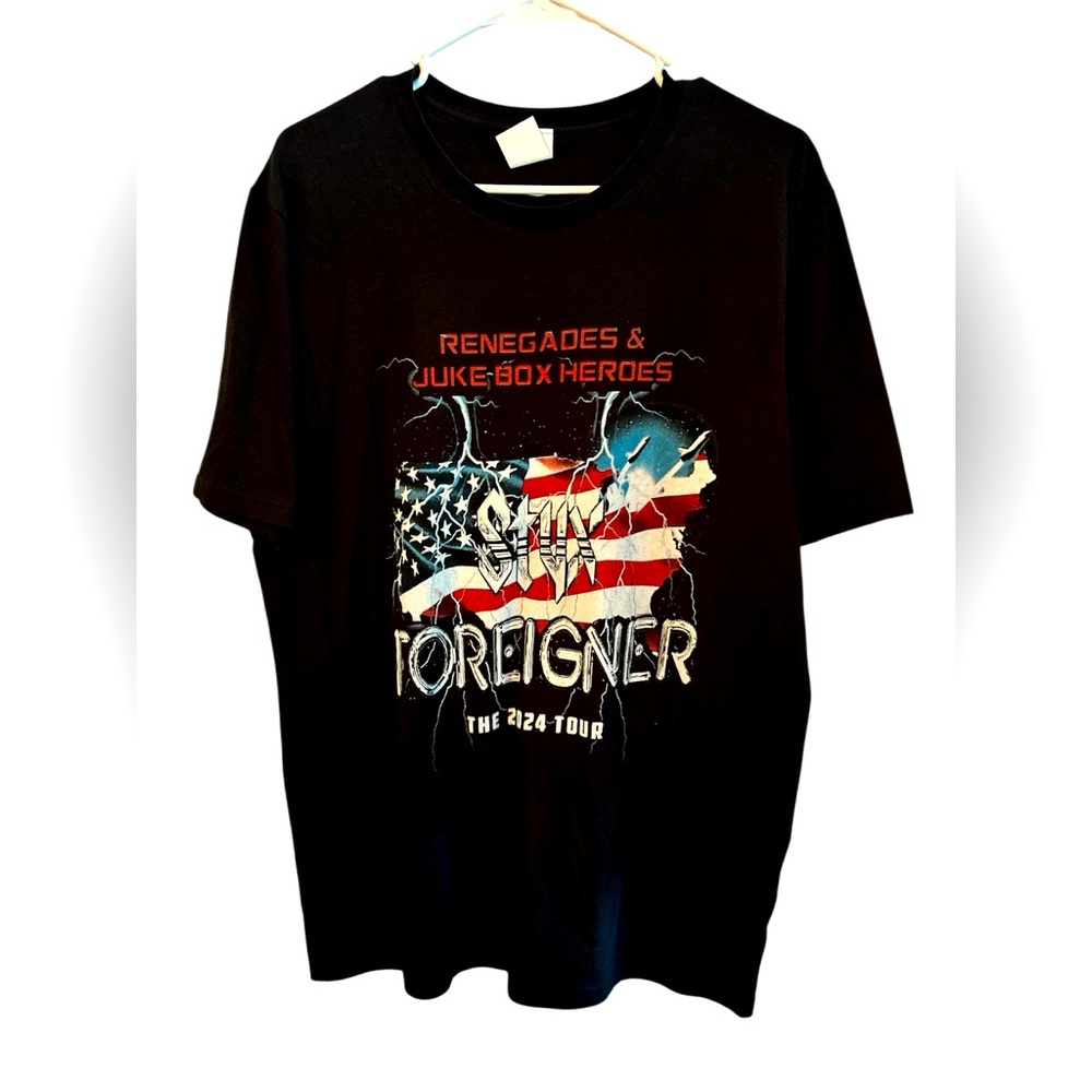 Styx Foreigner 2024 Tour Graphic T-Shirt Size Large New